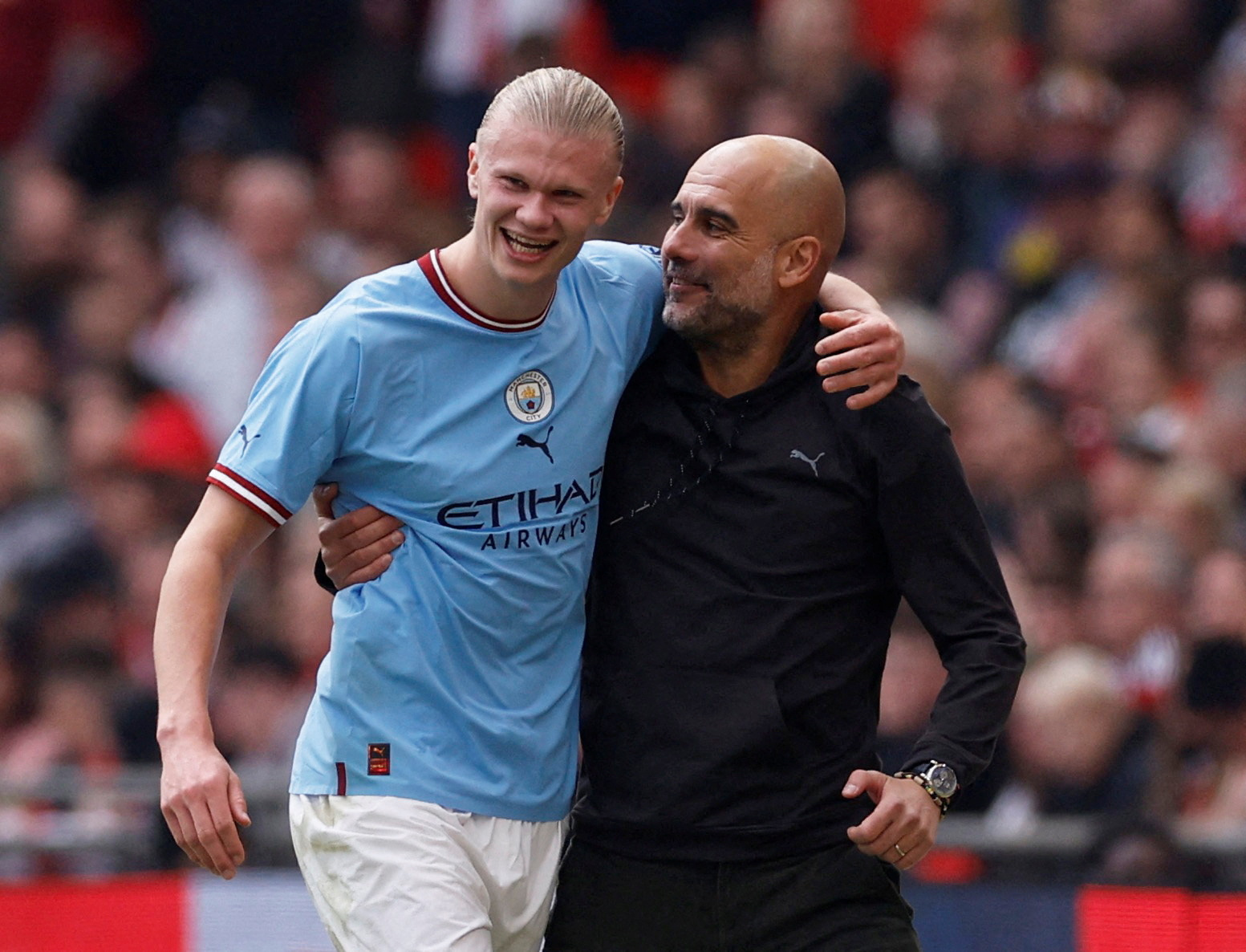 Guardiola defends City fans after FA Cup semi-final win prompts reporter's jibe